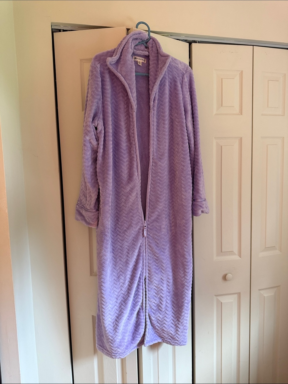 Cozychic Lavender Plush Zip-Front Long Robe
